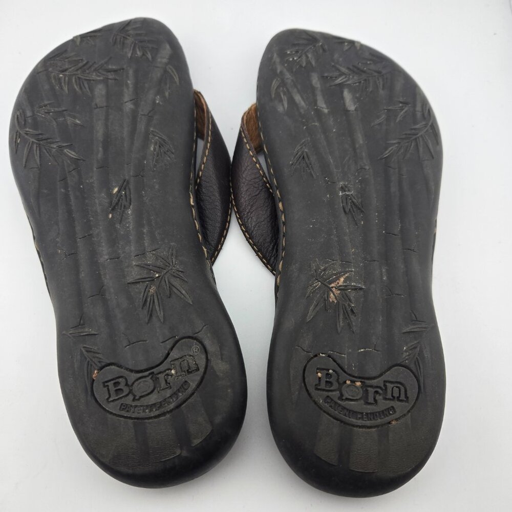 Born Edie Women’s Brown Leather Thong Comfort Sandals Size 7 - Picture 9 of 10
